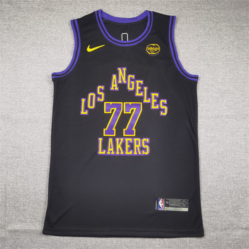 Men’s NBA 2023-24 Los Angeles Lakers #77 Luka Dončić Nike City Edition Embroidery Swingman Jersey
